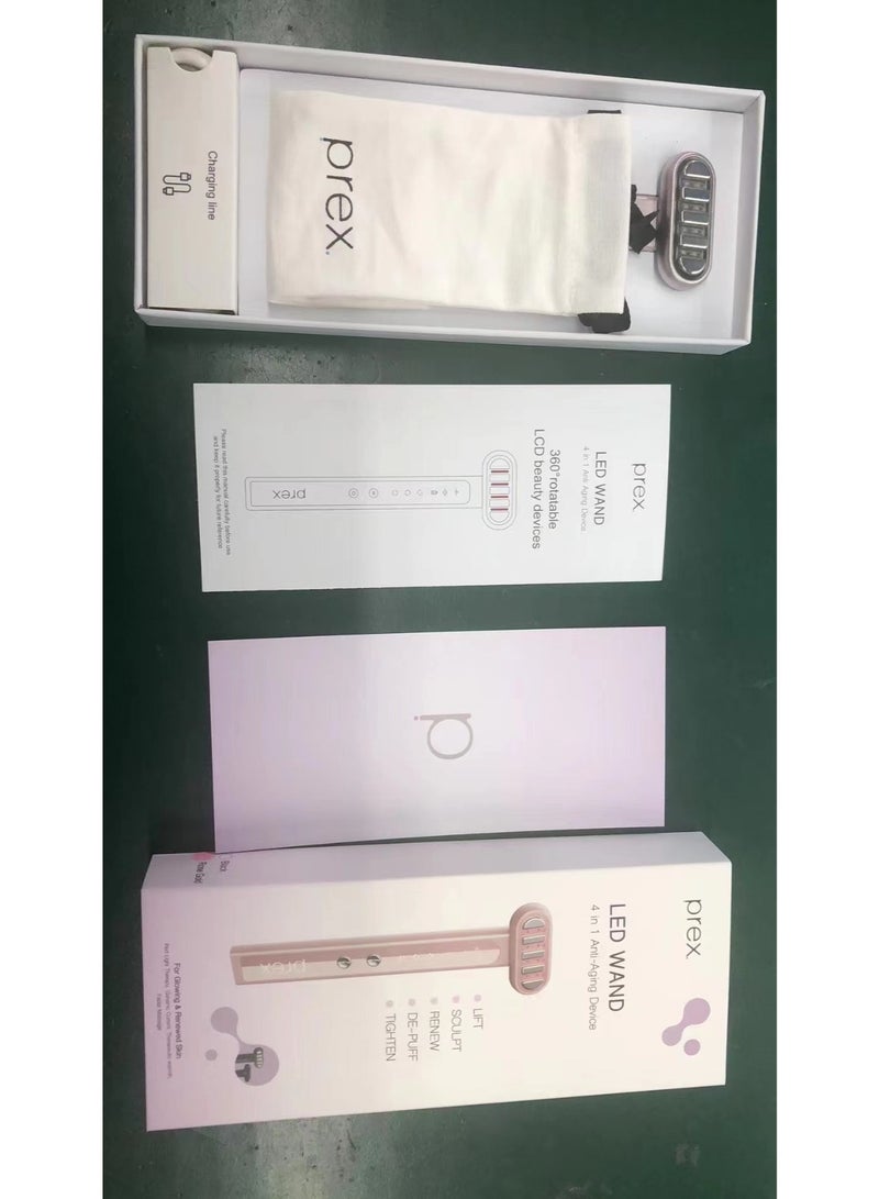 Prex LED Wand Red Light Eye Firming Facial Massager, Home Eye Massager, Easy to Carry, Anti-Aging, Wrinkles, Bubbles, Reduce Dark Circles, Wrinkles, Pink - Image 3